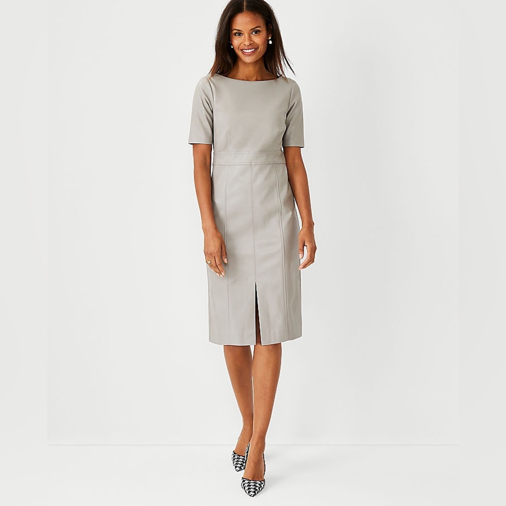 Ann Taylor Faux Leather Sheath Dress